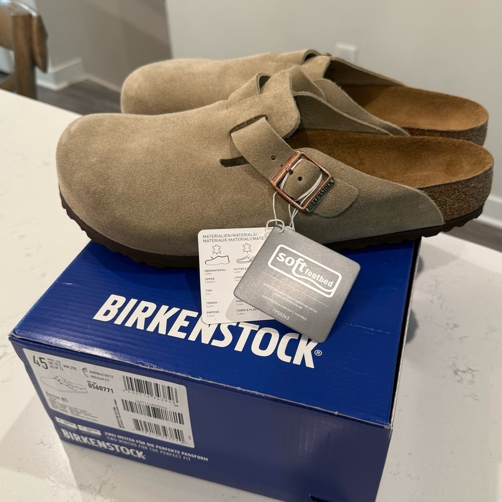 Birkenstock Light Brown Suede Footbed Sandals